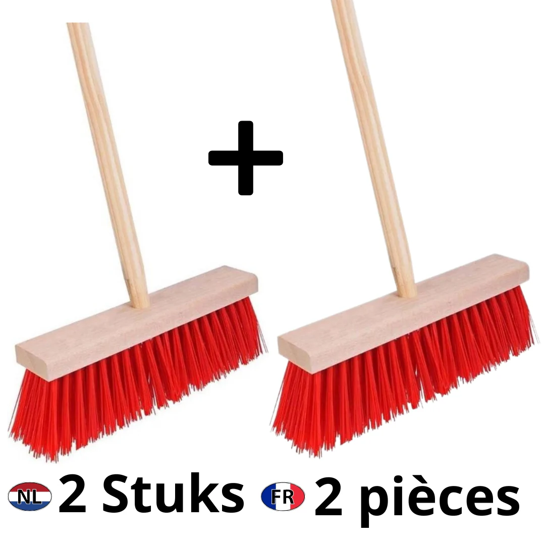 Synx Set 2x Buitenbezem Rood - Tuinartikelen - Veger - 120cm Steel - Afbeelding 3