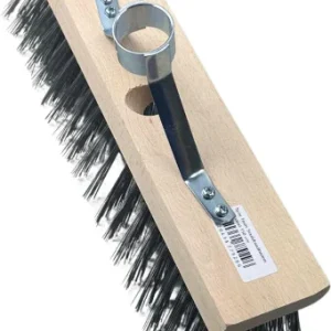 Staaldraad bezem met steelhouder 30 cm Synx Tools- onkruidbezem - staalborstel - Staaldraadbezem met steelhouder