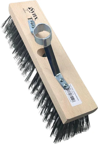 Staaldraad bezem met steelhouder 30 cm Synx Tools- onkruidbezem - staalborstel - Staaldraadbezem met steelhouder