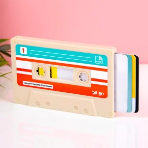 Cassettebandje kaarthouder – Beige