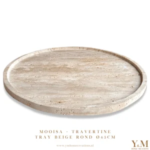 MOOISA Travertine Tray Beige Rond Ø45cm
