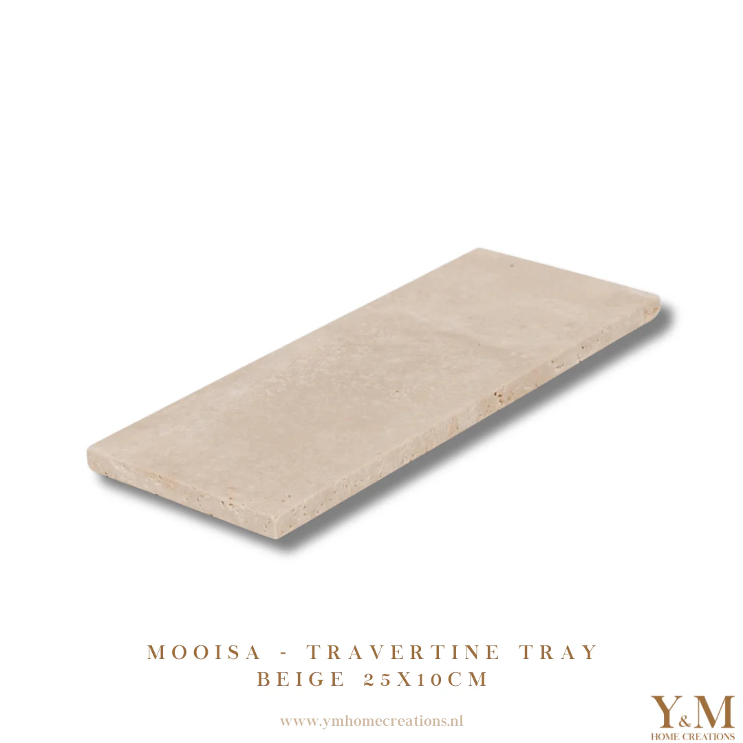 MOOISA Travertine Tray Beige S - 25x10cm