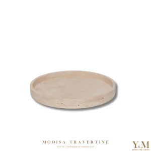 MOOISA Travertine Tray Beige Rond Ø30cm met rand