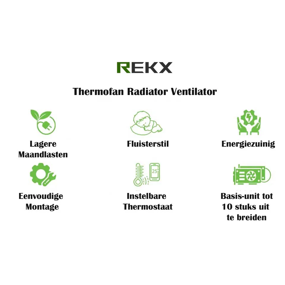 Rekx Thermofan Radiatorventilator - Geschikt voor warmtepomp en cv ketel - Afbeelding 3