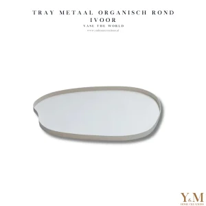 Tray Metaal Organisch Rond Ivoor Small - VTW - 35x30cm - SCHERP GEPRIJSD!