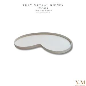 Tray Metaal Organisch Kidney Ivoor Small - VTW - 45x24cm - Villeta *WEER OP VOORRAAD!!
