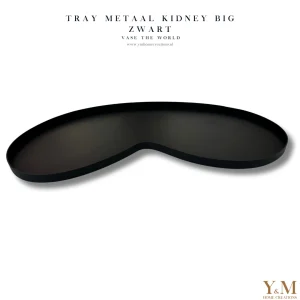 Tray Metaal Organisch Kidney Zwart BIG - VTW - 67,5x36cm- Villeta *WEER OP VOORRAAD!!