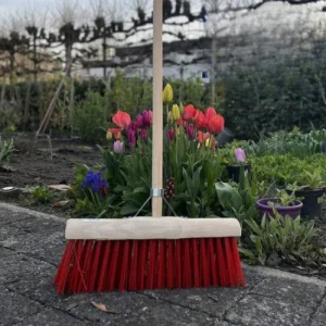 Synx Tools Gemeentebezem 45 cm - Nylon - straatbezem - harde borstel - Incl. bezemsteel 160 cm